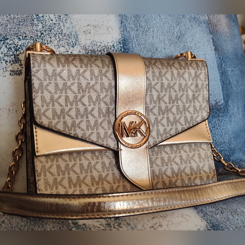 Michael Kors Gold Greenwich Crossbody Bag Only One Online That's Gold.